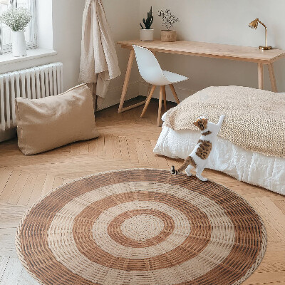 Tapis vinyle panier en osier