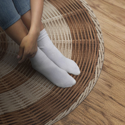 Tapis vinyle panier en osier