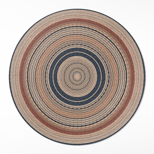 Tapis rond en vinyle Tresse aux tons chauds
