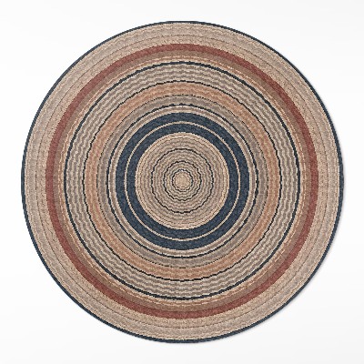 Tapis rond en vinyle Tresse aux tons chauds