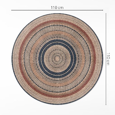 Tapis rond en vinyle Tresse aux tons chauds