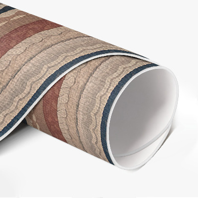 Tapis rond en vinyle Tresse aux tons chauds