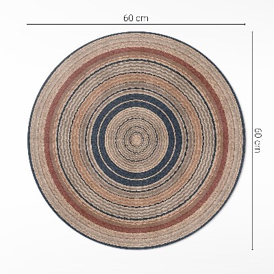 Tapis rond en vinyle Tresse aux tons chauds