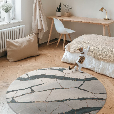 Tapis rond en vinyle La perfection grise de la pierre