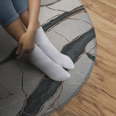 Tapis rond en vinyle La perfection grise de la pierre