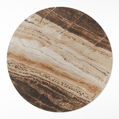 Tapis rond en vinyle Pierre précieuse brune