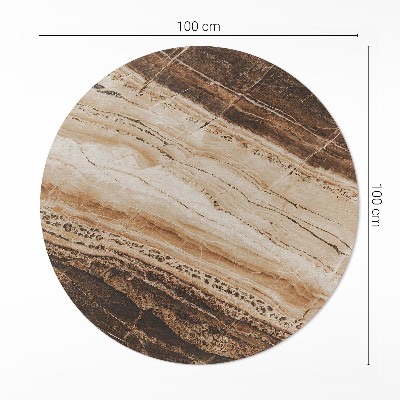 Tapis rond en vinyle Pierre précieuse brune