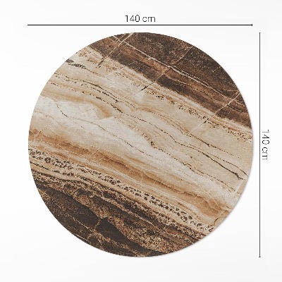Tapis rond en vinyle Pierre précieuse brune