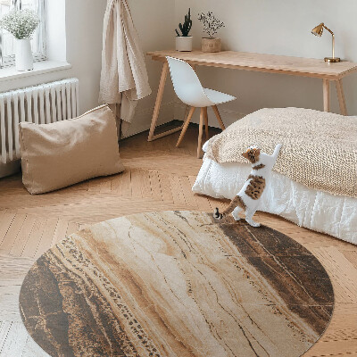 Tapis rond en vinyle Pierre précieuse brune