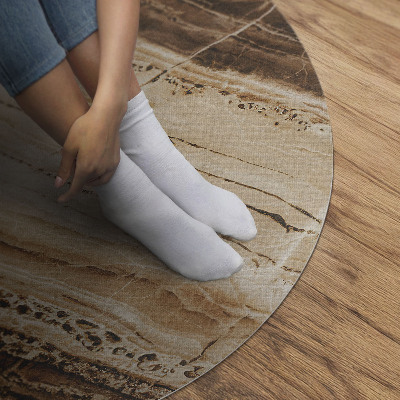 Tapis rond en vinyle Pierre précieuse brune