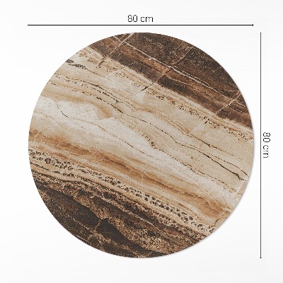 Tapis rond en vinyle Pierre précieuse brune