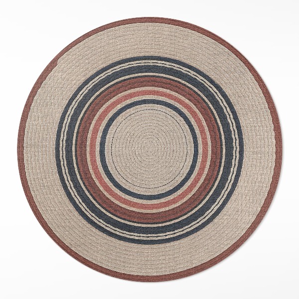 Tapis rond en vinyle Composition de cordes beiges
