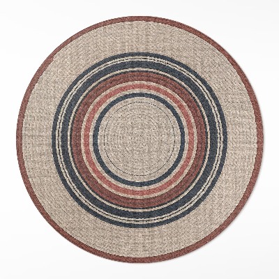 Tapis rond en vinyle Composition de cordes beiges