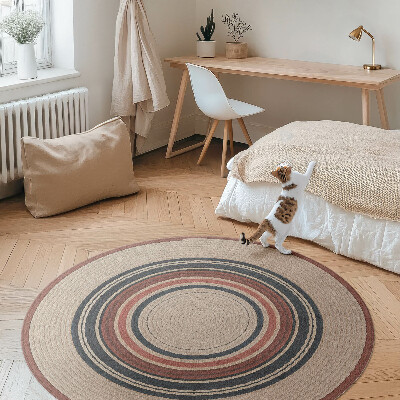 Tapis rond en vinyle Composition de cordes beiges