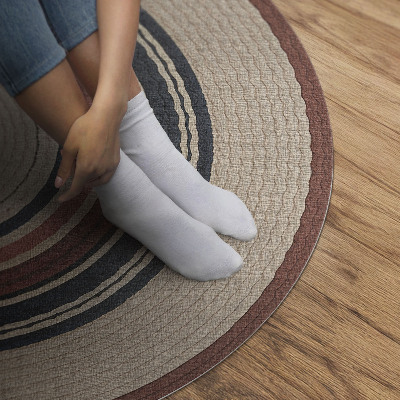 Tapis rond en vinyle Composition de cordes beiges