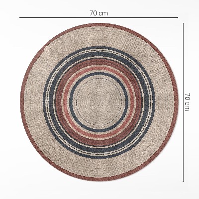 Tapis rond en vinyle Composition de cordes beiges