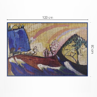 Tapis vinyle rectangulaire Troïka de l'abstraction par Vassily Kandinsky