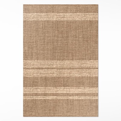 Tapis vinyle rectangulaire Tissu imitation bohème doublé beige