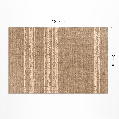 Tapis vinyle rectangulaire Tissu imitation bohème doublé beige