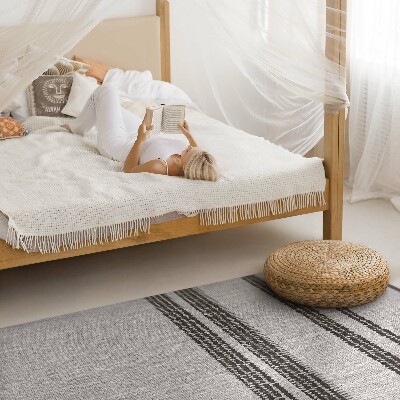 Tapis vinyle Tissu imitation bohème doublé gris