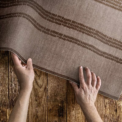 Tapis vinyle rectangulaire Tissu imitation bohème doublé marron
