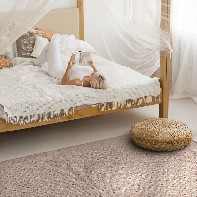 Tapis vinyle rectangulaire Tissu imitation motif oriental rose