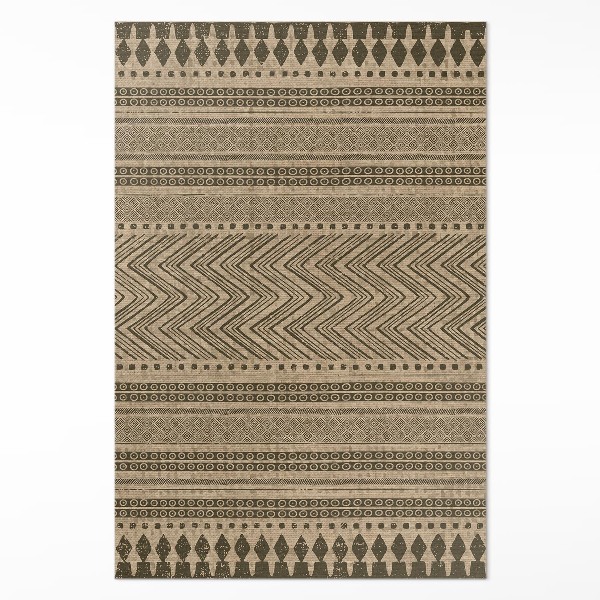 Tapis vinyle Tissu imitation zigzags et lignes