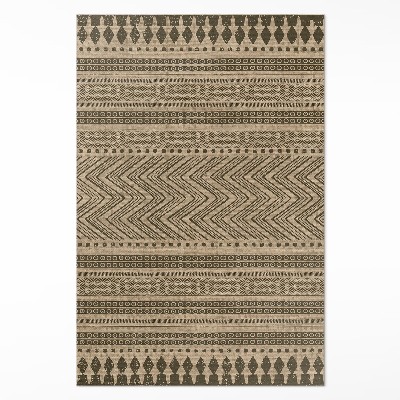 Tapis vinyle Tissu imitation zigzags et lignes