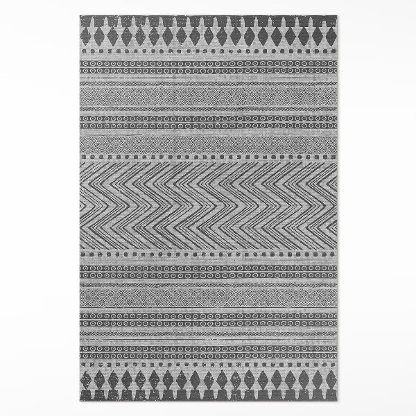 Tapis vinyle rectangulaire Tissu imitation rayures et zigzags