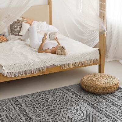 Tapis vinyle rectangulaire Tissu imitation rayures et zigzags