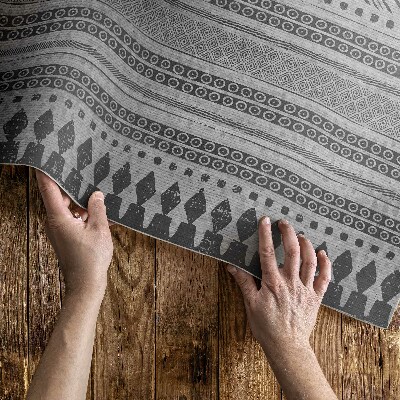 Tapis vinyle rectangulaire Tissu imitation rayures et zigzags