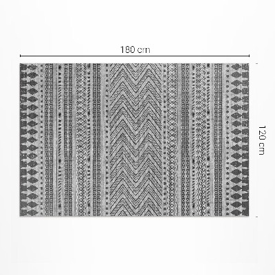 Tapis vinyle rectangulaire Tissu imitation rayures et zigzags