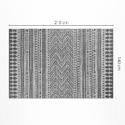 Tapis vinyle rectangulaire Tissu imitation rayures et zigzags