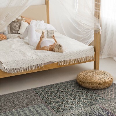 Tapis vinyle rectangulaire Imitation de tissu décoré de style aztèque