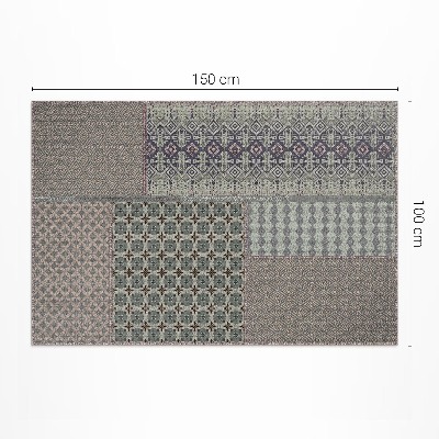 Tapis vinyle rectangulaire Imitation de tissu décoré de style aztèque