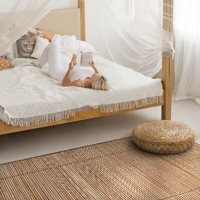 Tapis vinyle rectangulaire Décoration en canne en bois