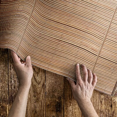 Tapis vinyle rectangulaire Décoration en canne en bois