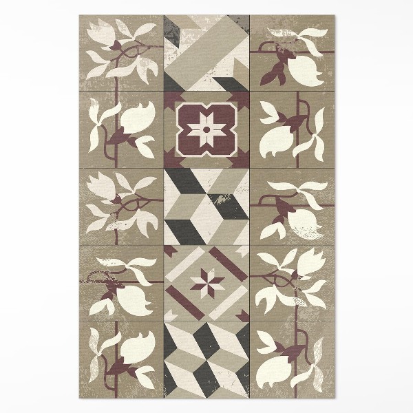 Tapis vinyle rectangulaire Carreaux de mosaïque décoratifs Magnolia