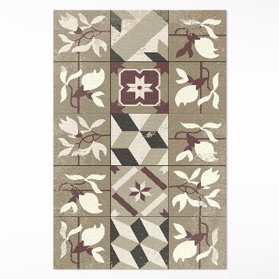 Tapis vinyle rectangulaire Carreaux de mosaïque décoratifs Magnolia