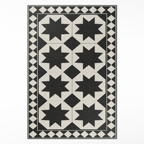 Tapis vinyle Mosaïque élégante d'étoiles noires et blanches