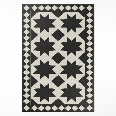 Tapis vinyle Mosaïque élégante d'étoiles noires et blanches