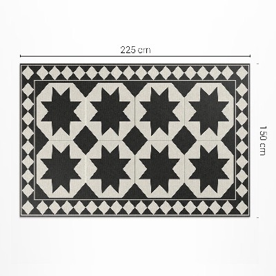 Tapis vinyle Mosaïque élégante d'étoiles noires et blanches