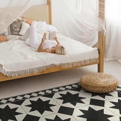 Tapis vinyle Mosaïque élégante d'étoiles noires et blanches