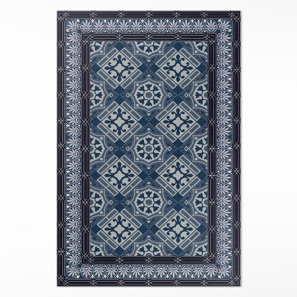 Tapis vinyle Talavera bleu marine, magnifique motif vintage