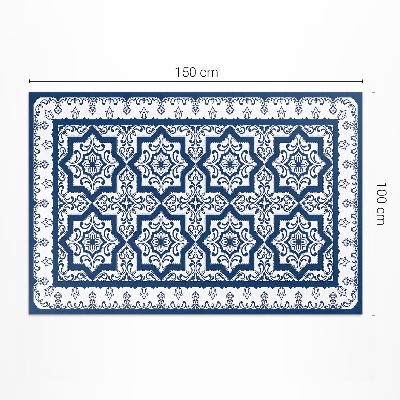 Tapis vinyle rectangulaire Carreaux décorés de style portugais