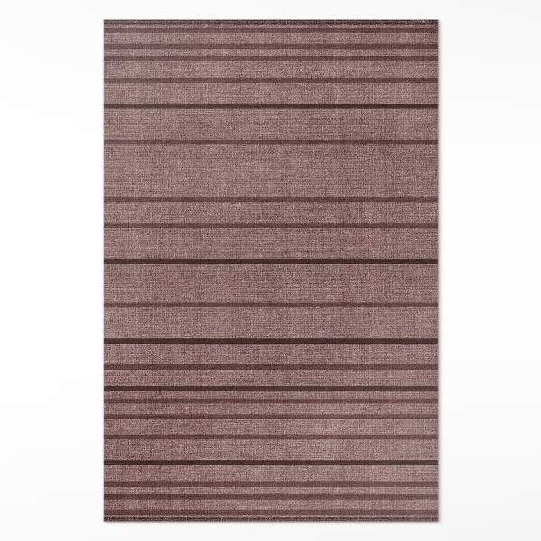 Tapis vinyle rectangulaire Rayures marron style bohème vintage