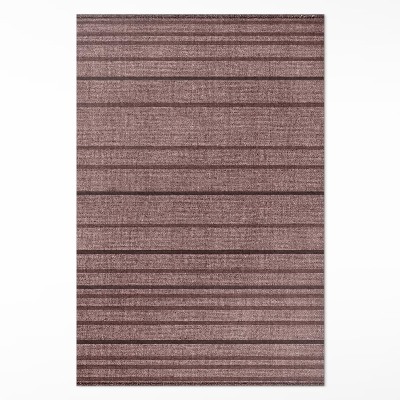 Tapis vinyle rectangulaire Rayures marron style bohème vintage