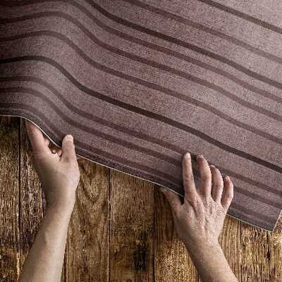 Tapis vinyle rectangulaire Rayures marron style bohème vintage