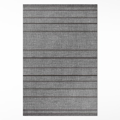 Tapis vinyle rectangulaire Rayures grises style bohème vintage