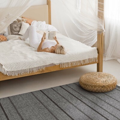 Tapis vinyle rectangulaire Rayures grises style bohème vintage